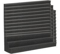 24 Pezzi Pannello Acustico Trapezoidale Fonoassorbente | Assorbitore Bassi Angolare, Schiuma Nera Semplice, Controllo del Suono e Riduzione Rumore