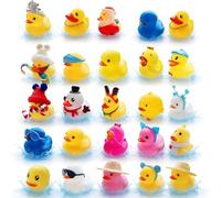 24 Pezzi Paperelle di Gomma per Bagno, Galleggiante e Squittio Anatra da Bagno,Ideale Giocattolo per Vasca da Bagno, Papere di Gomma Divertenti Giocattoli da Bagno Duckie, per ragazzi, ragazze