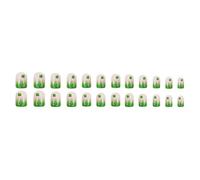 24 Pezzi Patrick's Day Stick On Nails Green Shamrock Press On Short Coffin Styles False Per Donne Ragazze Set di Unghie Decorative