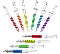 24 Pezzi Penna a Sfera a Siringa Evidenziatore a Siringa Novità Penna ad Ago Fluorescente Bomboniere Regalo di Natale per Uso Scolastico Forniture per Compleanno da Studenti, Colori Assortiti