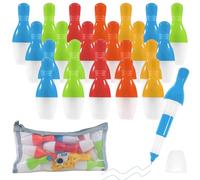 24 pezzi Penna a Sfera da Bowling Forma e 1 Astuccio Penne Retrattili Creativa Penne Divertenti da Regalare Souvenir Materiale Scolastico Carino Cartoleria Bomboniere Feste - Colore Casuale