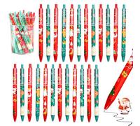 24 Pezzi Penna a Sfera Natalizia, Penna a Sfera Retrattile Natalizia, Penne a Sfera Retrattili con Inchiostro Gel Natalizio, Set di penne Bomboniera di Natale, Regali di Natale per Bambini