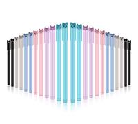 24 Pezzi Penne Simpatiche per Gatti Penne a Sfera per Gatti 0,5 mm Penne a Inchiostro Nero in Gel per Forniture Scolastiche per Ufficio