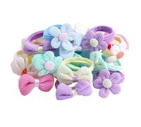 24 pezzi per bambini cravatte colorate di fiori e prua e papi elastici per bambini non legami danni per le bambine, mescola stili colori ..