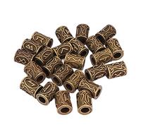 24 Pezzi Perline Barba Capelli, Perline Africane per Capelli per Uomo Donna, Bracciali Collana Ciondolo Fai da Te per Trecce Capelli Kit Perline