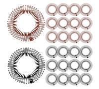 24 Pezzi Pettine Elastico Circolare Completo,Pettini Elastici in Plastica per Capelli Pettine Circolare in Plastica Flessibile per Signora Che Fissa i Capelli(Nero/Marrone)
