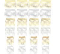24 Pezzi Pettini Laterali in Metallo, pettinini per Velo, Lato per Capelli per Capelli da Donna con Denti per Accessori per Capelli con Clip per Chignon Argentato & Oro