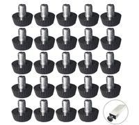 24 Pezzi Piedini Regolabili M6 x 10 x 15mm per Mobili e Macchine, Supporti di Livellamento Antiscivolo e Antiumidità, per Proteggere Pavimenti e Stabilizzare Gambe di Tavoli e Sedie