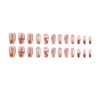 24 pezzi Press On Nails Short Ballet Finto Nail Stick On Nails 12 Size 24 pezzi French Nail Tips per nail art decorazione fai da te