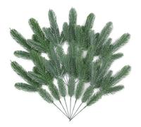 24 Pezzi Rami Pino Artificiale, Plastica Ramo di Abete Natalizio per L'artigianato, Aghi Pino Artificiale Fai da te Ghirlanda Albero di Natale Rami di Riempimento Decorazioni Rami Finti Sempreverdi