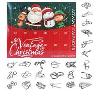 24 pezzi Rompicapo In metallo Puzzle Natale Calendario dell'Avvento 2024 Test Mente Gioco 24 giorni Natale Conto alla rovescia Natale Vacanze Attività per bambini Adulti Le famiglie