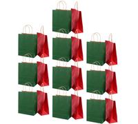 24 pezzi sacche da regalo rosso e verde natalizie con busta a manico di spago