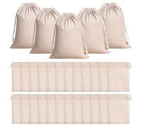 24 Pezzi Sacchetti in Cotone con Coulisse, Sacchetti Stoffa Riutilizzabili 15x20 cm Borsa in Cotone con Coulisse di Riempimento, per il Fai Da Te, Ramadan, Calendario dell'Avvento, Matrimoni, Feste