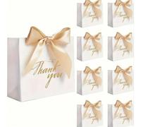 24 pezzi Sacchetti regalo piccoli bianchi e rosa con fiocchi rosa rosso e oro - in carta rosa con motivo, confezione perfetta per matrimoni, compleanni e altro ancora - forniture per feste di San Vale