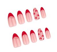 24 pezzi San Valentino Stick On Nails Lovely Heart Full Covers False Mandorla Forma Press On Manicure Forniture