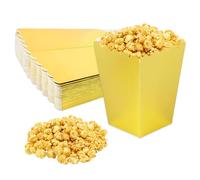 24 Pezzi Scatole per Popcorn Candy, Dorato Scatole di Popcorn, Contenitori Pop Corn Carta, Sacchetti Pop Corn, Mini Porta Pop Corn Festa, Sacchetti per Popcorn in Carta Contenitore per Caramelle