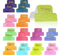 24 Pezzi Schede Mensili per Agenda Adesivi per Schede Mensili Adesivi Metallici Neutri Colorati Accessori di Design Indice Adesivo Mensile Decorativo per Studio Ufficio