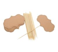 24 Pezzi Segnaprezzi per Formaggi, Etichette Scrivibili | Carta e Legno, Identificazione Cibo e Decorazione, per Pane e Carne, Matrimoni e Negozio