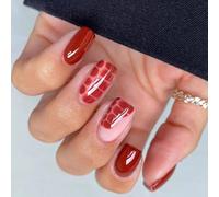 24 Pezzi Semplice Acrilico Unghie Finte Lucide Unghie Artificiali Eleganti Copertine Incollare Su Chiodi Stampa Quadrata Su Unghie