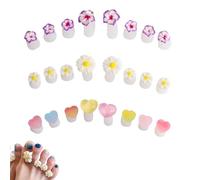 24 Pezzi Separatore Dita Piede per Manicure,Separatori Dita Piedi in Silicone Morbido a Forma di Fiore e a Forma di Cuore per Smalto per Unghie,Pratici Distanziatore Dita Piedi per Donna