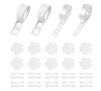 24 pezzi Set di accessori per modellare i palloncini, connettore per palloncini, anello per palloncini da festa con fibbia, striscia di nastro per palloncini, clip per palloncini riutilizzabili