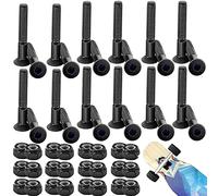 24 Pezzi Set di Dadi a Vite per Skateboard, Viti di Montaggio per Longboard, Dado per Bullone a Vite Longboard, Viti e Dadi Esagonali per Skateboard, per Riparazione Skateboard, Parti Utensili (Nero)
