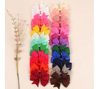 24 pezzi Set di fermagli per capelli con fiocco colorato per bambine, con decori a farfalla nei toni pastello e di terra, accessori per capelli di San Valentino Tagli UnicaRitratto,Grafico,Colore unic