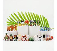 24 pezzi Set di mini figure divertenti e strane - Creature di plastica in stile Brainrot con facce e pose esilaranti, giocattoli da collezione per decorazione della stanza, esposizione sulla scrivania