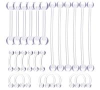 24 Pezzi Set di Piercing Trasparente per Naso e Orecchio, Acrilico | Comodo da Indossare e Rimuovere, Delicato sulla Pelle, Adatto a Strada e Spettacolo, Non Si Deforma Facilmente