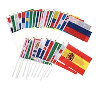 24 pezzi/set piccole bandierine su bastoncino 6x8 pollici 24 nazioni mini bandiere portatili con bastoncino decorazioni resistenti alle intemperie del mondo per sfilate, competizioni sportive, fe