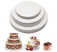 24 Pezzi Sottotorta Tondo, Cake Board, Vassoio Torta Rotondo, Dimensioni Assortite Base Torta Cartone Da 20/25/30 Cm Usa, Per Decorazione Di Torte Di Matrimoni E Compleanno (Bianco)