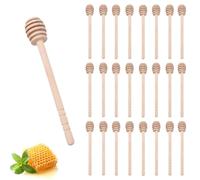 24 Pezzi Spargimiele Legno Piccoli,Miele Bastoncini Cucchiaio Honey Dipper Stick in Legno per Miele per Vasetti di Miele o Pentola Dispensare Miele