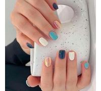 24 Pezzi Stampa Lucida Su Unghie Corte Finte Unghie Acriliche Riutilizzabili Gatti Occhi Aderiscono Unghie Per La Festa