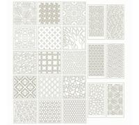 24 Pezzi Stencil Geometrico Disegno Maschera Pittura Modello PET Riutilizzabile Lavabile Flessibile con Bordi Lisci Adatto per Fai da Te Domestico su Pareti Mobili Pavimenti