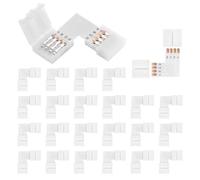24 pezzi striscia luminosa a LED, connettore angolare LED, set di connettori RGB da 10 mm, senza saldatura, connettori a forma di L per RGB SMD 5050/3528 da 10 mm di larghezza