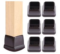 24 Pezzi Tappi Sedie Quadrati Piedini Puntali Quadrati In Gomma Tappi Per Le Gambe Delle Sedie Coprigambe Sedia Quadrati Silicone Antiscivolo Resistente(Size:large size28-40mm,Color:marrone nero)