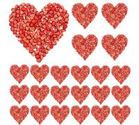 24 Pezzi Toppa Cuore Strass Rossi per Cappotti e Bagagli | Applicazione Decorativa, per Sartoria e Hobbistica, Aiuta a Coprire Piccoli Strappi su Capi e Valigie