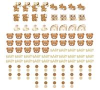 24 pezzi Topper per cupcake per baby shower con 100 pezzi di dolci orsetti da tavolo come coriandoli, rivelazione del sesso per torte, accessori per cupcake per baby shower, accessori per feste di