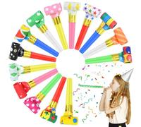 24 Pezzi Trombette Festa Compleanno, Partito Trombette Fischietto, Trombetta Carnevale Multicolore, Fischietti Compleanno Bambini, per Compleanni Natale Feste Celebrazioni