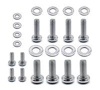 24 Pezzi TV Montaggio a Parete Staffa Vite Kit, M4 M6 M8 Parete TV Supporto Monitor Vite, Acciaio Inox 304 Rotonda Phillips Vite a Macchina e Rondelle per montaggio monitor TV
