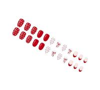 24 Pezzi Unghie Artificiali Per Manicure Francese Rosso Bianco Punteggiato Unghie Artificiali Per Uso Quotidiano Speciale Festa Matrimonio Rosso Bianco Punteggiato False