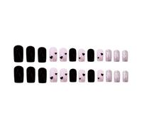 24 Pezzi Unghie Artificiali Quadrate Da Spingere Le Unghie Artificiali Unghie Finte Colla Sulle Unghie Sulle Unghie Di San Valentino Suggerimenti Per Le Unghie Francesi