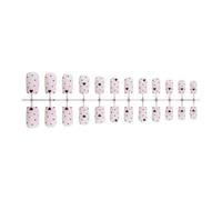 24 Pezzi Unghie Corte Da Incollare Eleganti Coperture Complete Falso Pois Da Imprimere Manicure Accessori Per Le Donne