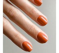 24 Pezzi Unghie Finte Corte Quadrate Adesive Unghie Artificiali Francesi Copertura Completa Press on Nails Colore Puro Nail Art Accessori per Donne e Ragazze Manicure Fai da Te (Arancione)