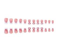 24 Pezzi Unghie Stampare Quadrato Colla Sulle Unghie Finte Francesi Disegni Unghie Finte Unghie Artificiali Regali Per Donne E Ragazze