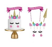 24 pezzi unicorno simpatico cartone animato Cake topper Decorazioni per Torte di Compleanno per baby shower party, festa di compleanno