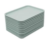 24 Pezzi Vassoi Fast-Food per Mensa, Vassoi di Plastica Antiscivolo Rettangolari per Servizio, Piastre da Servizio per Cucina e Sala da Pranzo 36 * 27 * 2 cm (Blu)