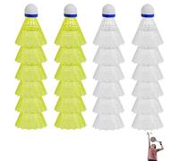24 Pezzi Volani da Badminton Set, Resistenti Palline da Badminton in Nylon, Stabilità e Durata Volano per Giocare a Badminton, Esterno e Interno, Durante Il Tempo Libero (Gialli e Bianchi)