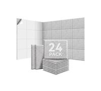 24 Pezzo Pannello Fonoassorbente Autoadesivi, 30*40*0.9cm Insonorizzazione Stanza, Copertura 2.88㎡, Alta Densità 230kg/m³, NRC 0.95, Pannelli Fonoassorbenti Decorativi per Pareti e Porte, Sala Giochi