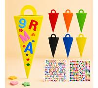 24 Piccole Coni Scolari Vuoti da Riempire, Coni Scolari in Carta da 14 cm